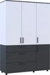 Шкаф для одежды Doros Торн 3 ДСП/3Ш (полки) 135х51.6х200 см Антрацит/Белый (44900518) - изображение 6