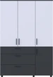 Шкаф для одежды Doros Торн 3 ДСП/3Ш (полки) 135х51.6х200 см Антрацит/Белый (44900518) - изображение 4