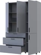 Шкаф для одежды Doros Торн 3 ДСП/3Ш (полки) 135х51.6х200 см Серый (44900490) - изображение 2