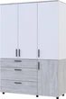 Шкаф для одежды Doros Торн 3 ДСП/3Ш (полки) 135х51.6х200 см Сосна Натти/Белый (44900510) - изображение 1