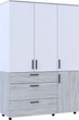 Шкаф для одежды Doros Торн 3 ДСП/3Ш (полки) 135х51.6х200 см Сосна Натти/Белый (44900510) - изображение 6