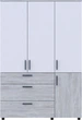 Шкаф для одежды Doros Торн 3 ДСП/3Ш (полки) 135х51.6х200 см Сосна Натти/Белый (44900510) - изображение 4