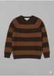 Джемпер H&M 134/140 Коричневый 1066382_т.беж.полоски - изображение 2