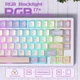 Клавіатура Attack Shark X75 White-Purple АЛЮМІНЄВА RGB Підсвічування бездротова - зображення 8