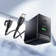 Мережевий зарядний пристрій Borofone BAS17A Erudite GaN 65W (USB-C + USB-A) + кабель Type-C to Type-C - зображення 1