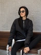 Женский бомбер черный демисезонный на молнии, стиль oversize 40-42р - изображение 2