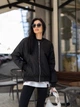 Женский бомбер черный демисезонный на молнии, стиль oversize 48-50р - изображение 5