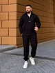 Чоловічий костюм з мікровельвету кофта на блискавці та штани чорний 2XL ST1069 - изображение 1