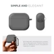 Силиконовый чехол для наушников Apple AirPods 3, Hang Case, серый, ультратонкий защитный кейс толщиной 2 мм, защита от царапин, пыли и ударов, компактный, с карабином для крепления, ArmorStandart (ARM60306) - изображение 2