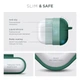 Силиконовый чехол для наушников Apple AirPods 3, Hang Case, зеленый, ультратонкий защитный кейс толщиной 2 мм, защита от царапин, пыли и ударов, компактный, с карабином для крепления, ArmorStandart (ARM60319) - изображение 3