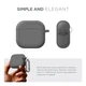 Силіконовий чохол для навушників Apple AirPods 4, Hang Case, сірий, ультратонкий захисний кейс товщиною 2 мм, захист від подряпин, пилу та ударів, компактний, з карабіном для кріплення, ArmorStandart (ARM81278) - зображення 2