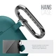 Силиконовый чехол для наушников Apple AirPods 4, Hang Case, зеленый, ультратонкий защитный кейс толщиной 2 мм, защита от царапин, пыли и ударов, компактный, с карабином для крепления, ArmorStandart (ARM81280) - изображение 4