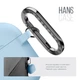 Силиконовый чехол для наушников Apple AirPods 4, Hang Case, голубой, ультратонкий защитный кейс толщиной 2 мм, защита от царапин, пыли и ударов, компактный, с карабином для крепления, ArmorStandart (ARM81283) - изображение 4