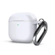Силиконовый чехол для наушников Apple AirPods 4, Hang Case, белый, ультратонкий защитный кейс толщиной 2 мм, защита от царапин, пыли и ударов, компактный, с карабином для крепления, ArmorStandart (ARM81295) - изображение 1