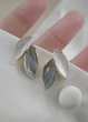 Серьги женские золотистые с листочками Fashion Jewelry Белые с голубым 15887 - изображение 5