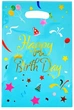 Набір святкових подарункових пакетів «Happy Birthday» поліетилен-фольга 10 шт 16х24 см Блакитний (S-0006) - зображення 1