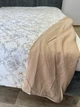 Ковдра літня євро 200×230 см муслін, легка ковдра, що дихає, наповнювач холлофайбер, в сумці-тубусі з ручками, бежевий бантик і метелик з квітами - зображення 3