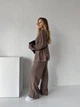 Жіночий костюм з кардиганом кавовий 42-48 1420/231 - изображение 4