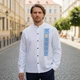 Сорочка з вишивкою чоловіча з тризубом Український стиль XXL Біла - зображення 1