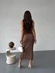 Минималистическое платье макси One size Бежевое (8118) - изображение 3