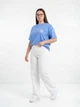 Футболка хлопковая длинная женская ONLY 15346761 XL Ultramarine (5715866547839) - изображение 4