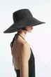 Солом'яний жіночий капелюх COS woven straw hat 1221578002 M-L Чорний - изображение 2