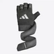Рукавички для тренувань Adidas Wrist Wrap, XS (обхват 18-19 см), дихаючі, Чорні, екошкіра, для фітнесу та спорту (ADGB-15050) - зображення 3