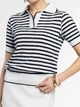 Поло жіноче біле у смужку 100% бавовна Arber Polo Knit WD3 SS WTR-238 XL білий (W09.40.01.622) - изображение 5