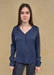 Блузка жіноча Oversize однотонна з перфорацією Vila Синя 18146 S (на укр 42-44) - зображення 5