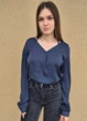 Блузка жіноча Oversize однотонна з перфорацією Vila Синя 18146 S (на укр 42-44) - зображення 6