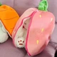 Дышащая музыкальная игрушка-ночник Зайчик в клубнике Кролик трансформер розовый - изображение 4