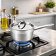 Ковш Maestro MR-3511-14S 0,75 л с крышкой нержавеющая сталь индукционный 14 см - изображение 2