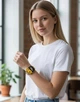 Жіночий смарт годинник C7 Pro Bluetooth дзвінки IPS дисплей сповіщення з месенджерів сталевий браслет до 4 днів роботи сповіщення месенджерів трекер сну підрахунок кроків і калорій Gold - зображення 3