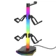 RGB-підставка для геймпадів і навушників HS-P5S049 з USB і Type-C, тримач для 4 контролерів і гарнітури, RGB-підсвічування, чорний - зображення 1