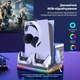 Док-станция для PS5 / PS5 Slim / PS5 Pro с охлаждением, зарядкой 2 контроллеров, RGB подсветкой, USB и держателем для наушников - изображение 5