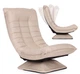 Fotel obrotowy do salonu ModernHome regulowany leżanka do salonu Beżowy (5905817011728) - obraz 1