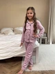 Тепленький и стильный домашний велюровый костюм для детей и подростков Плюш 116см Розовая пудра - изображение 1