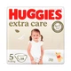 Дитячі підгузки Huggies Extra Care розмір 5 (11-25 кг), 28 шт Дитячі одноразові підгузники з індикатором вологи та миттєвим поглинанням Памперси для дітей - зображення 1