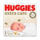 Дитячі підгузки Huggies Extra Care розмір 1 (2-5 кг), 84 шт Дитячі одноразові підгузники з індикатором вологи та миттєвим поглинанням Памперси для дітей - зображення 1