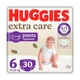 Дитячі підгузки-трусики Huggies Extra Care Pants розмір 6 (15-25 кг), 30 шт Дитячі одноразові підгузники з індикатором вологи та еластичним поясом Памперси трусиками пантс для дітей - зображення 1