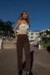 Женский топ Zara с контрастной отделкой, цвет бежевый, размер S - изображение 6