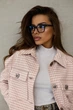 Жіноча куртка-сорочка в клітинку вільного крою з кашеміру Seventeen L-XL Рожевий (2000000170770) - изображение 4