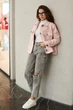 Жіноча куртка-сорочка в клітинку вільного крою з кашеміру Seventeen L-XL Рожевий (2000000170770) - изображение 5