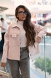 Жіноча куртка-сорочка в клітинку вільного крою з кашеміру Seventeen L-XL Рожевий (2000000170770) - изображение 6