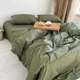 Комплект постельного белья Ell Home (турецкий ранфорс) Оливковый двуспальный 50/70 на резинке 160/200/35 - изображение 3