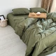 Комплект постельного белья Ell Home (турецкий ранфорс) Оливковый двуспальный 50/70 на резинке 160/200/35 - изображение 5