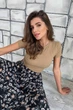 Жіноча приталена футболка з трикотажу з коротким рукавом Seventeen L-XL Капучино (2000000166063) - изображение 5