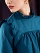 Блуза жіноча з складками LadyLike 50 Синій (ll2205920079442) - изображение 5