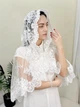 Жіночий палантин для храму Family Tradition гіпюр з мереживом 70 см білий Квіткові мотиви - зображення 1
