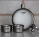 Фляга титанова для алкогольних міцних напоїв Tiartisan titanium 180 мл з титановими чарками 2 шт по 35 мл туристична кругла пляшка подарункова + лійка та чохол - зображення 1